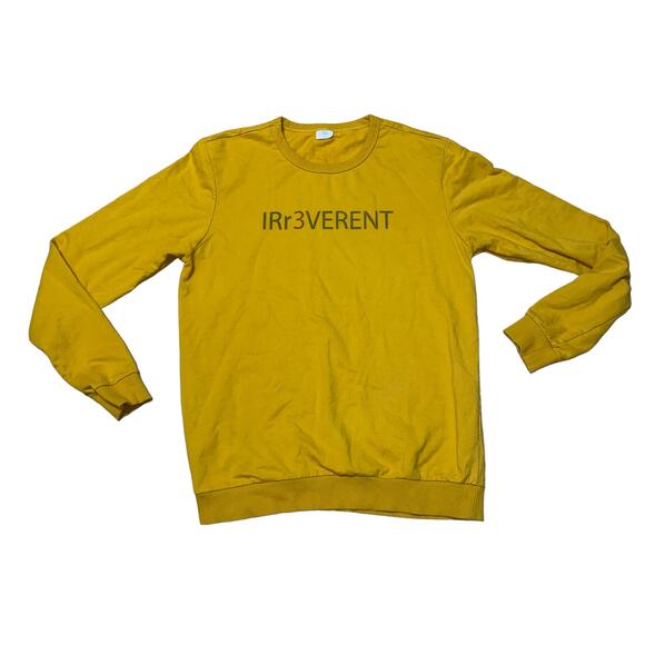 Koaj Basic Yellow Irreverent Irr3verent Long Sleeve Crewneck Sweatshirt Size XL - Picture 1 of 4